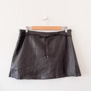 Guess Collection Vintage Leather Mini Skirt Brown